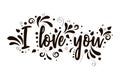 I live you! Black Vector lettering isolated illustration on white background Royalty Free Stock Photo
